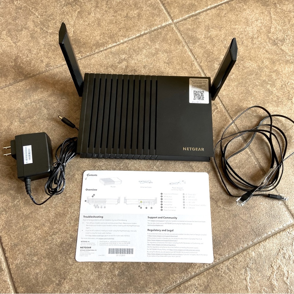 WORKING - NETGEAR 4-Stream AX1800 WiFi 6 Router (RAX20-100NAS)